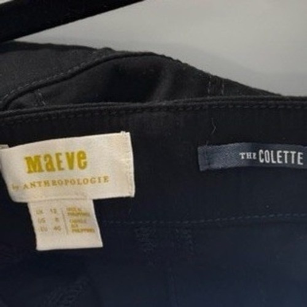 Maeve Anthropologie Colette Jumpsuit Black Tan Colorblock Button Front Size 8 - Picture 9 of 11